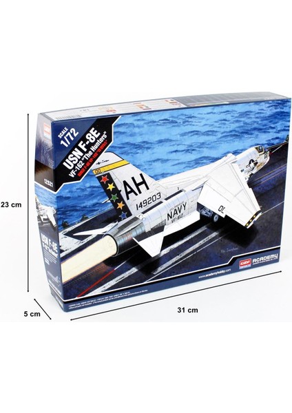 12521 1/72 Usn F-8e VF-162 (The Hunters) Savaş Uçağı Demonte Plastik Maketi