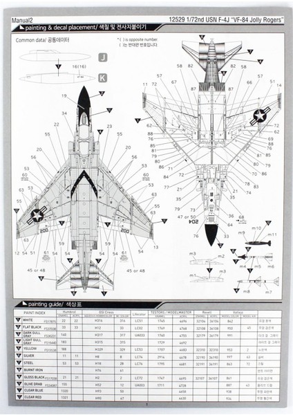 12529 1/72 Usn F-4j (Vf-84 Jolly Rogers) Savaş Uçağı Demonte Plastik Maketi