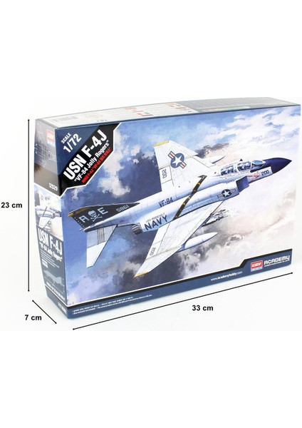 12529 1/72 Usn F-4j (Vf-84 Jolly Rogers) Savaş Uçağı Demonte Plastik Maketi