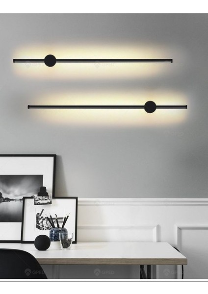 56 Cm, 10 Watt Günışığı Ledli Dekoratif Iç Mekan Duvar Apliği, LED Armatür, Flüt Aplik, Duvar Apliği