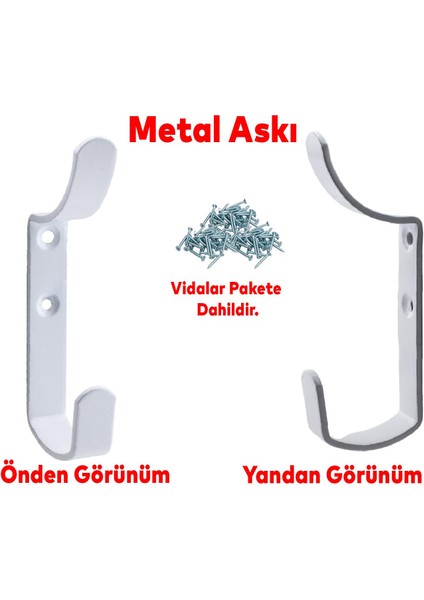 Metal Portmanto Vestiyer Duvar Dolap Elbise Askısı Beyaz Mobilya Kapı Askılığı Aparatı