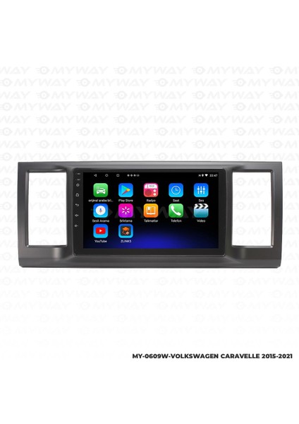 Volkswagen Caravelle Android 12 Multimedya Carplay 2gb RAM+32GB HDD 2015-2021 Navigasyon Ekran