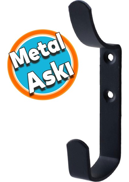 Metal Portmanto Vestiyer Duvar Dolap Elbise Askısı Siyah Mobilya Kapı Askılığı Aparatı