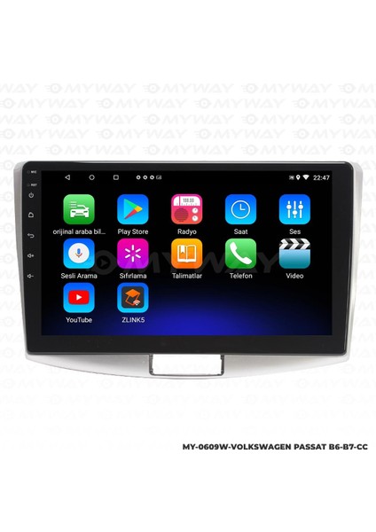 Volkswagen Passat B7 Android 12 Multimedya Carplay 2gb RAM+32GB HDD Navigasyon Ekran