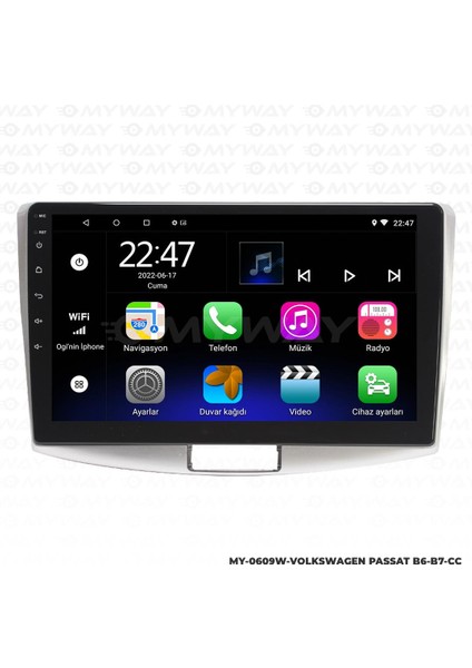 Volkswagen Passat B7 Android 12 Multimedya Carplay 2gb RAM+32GB HDD Navigasyon Ekran