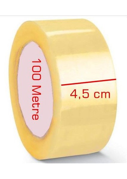96 Adet 1 Kutu Koli Bandı 45X100 Metre Akrilik Kopmayan Güçlü Koli Bandı