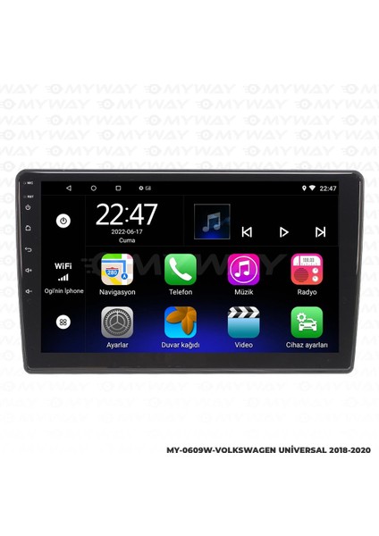 Volkswagen Golf 7.5 Android 12 Multimedya Carplay 2gb RAM+32GB HDD Navigasyon Ekran