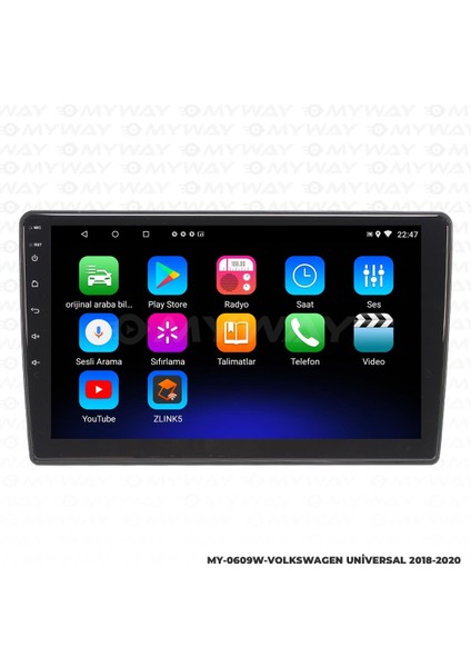 Volkswagen Passat Android 12 Multimedya Carplay 2gb RAM+32GB HDD Navigasyon Ekran