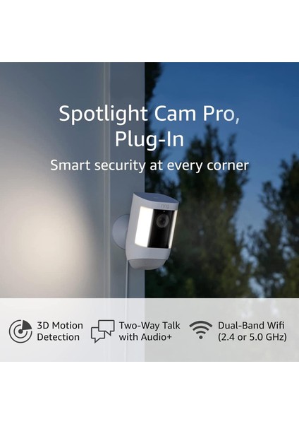 Spotlight Cam Pro, Kablolu - 3D Hareket Algılama, Iki Yönlü Konuşma