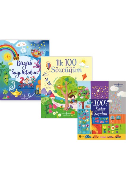 Büyük Sayı Kitabım - Ilk 100 Sözcüğüm - 100'E Kadar Sayalım - 3 Kitap Set