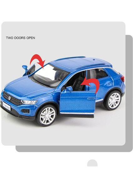 Vw T-Roc 1:36 Maket Metal Araba Mavi Birebir Orjinal