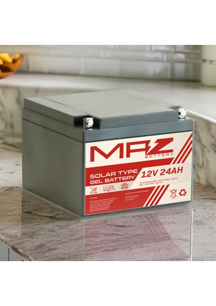 12 Volt 24 Amper (Ah) Solar Jel VRLA Akü (Yeni Üretim)