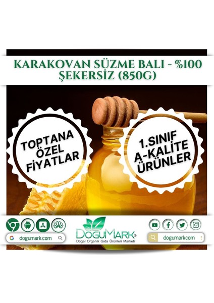 Karakovan Süzme Balı - %100 Şekersiz (850G)