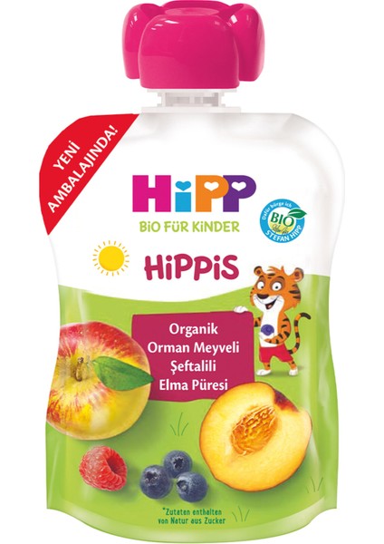 Organik Orman Meyveli Şeftalili Elma Püresi 100 gr x 6 Adet