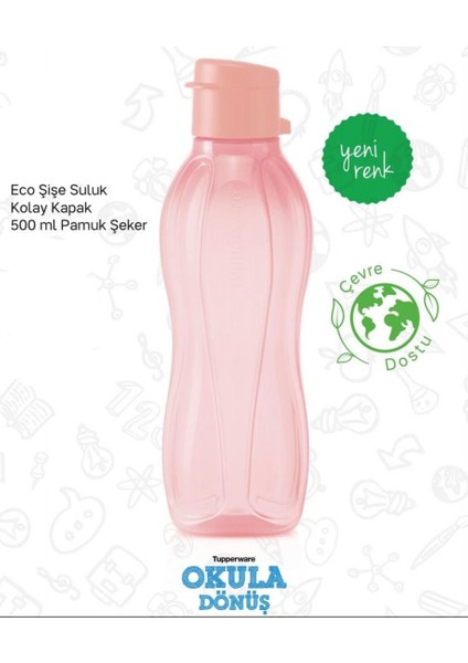 500 ml Eco Su Şişesi 2'li Mavi Pembe modelleri