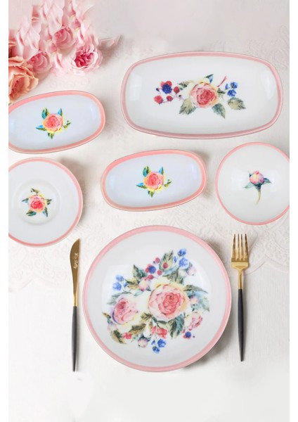 22 Parça 6 Kişilik Rose Deluxe Kahvaltı Takımı Porselen fiyatları