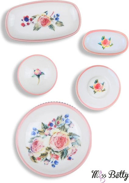 22 Parça 6 Kişilik Rose Deluxe Kahvaltı Takımı Porselen fırsatları