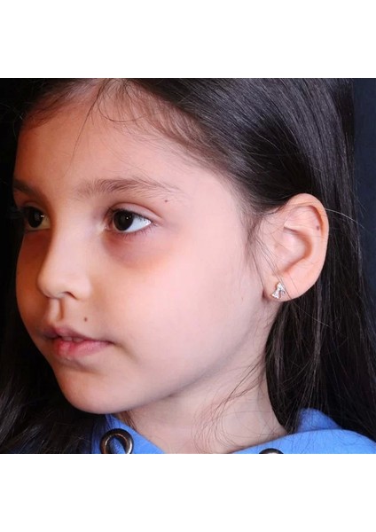 925 Ayar Gümüş Zirkon Taşlı Mini Kedi Model Civili Küpe