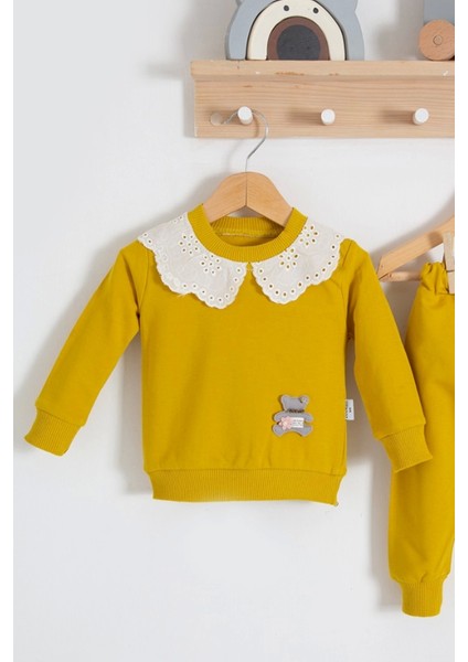 Dantel Yakalı Pamuklu 2'li Kız Bebek Takımı fiyatları