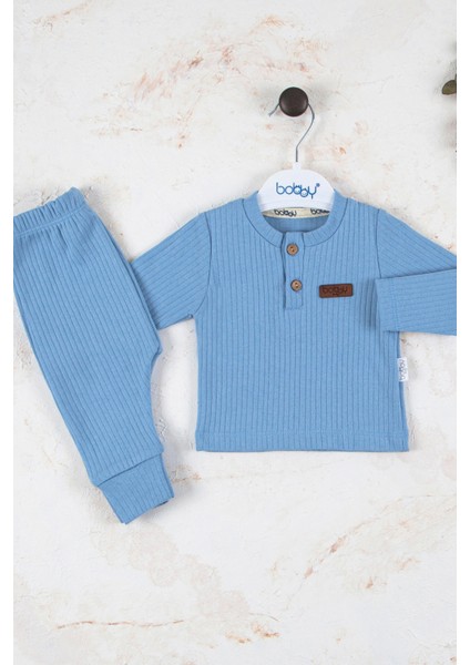 Çizgili Kumaş Pamuk 2'li Unisex Takım