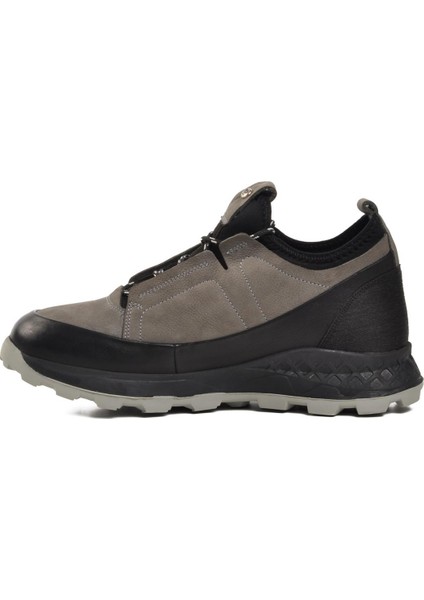 10201 Gri Deri Erkek Sneaker