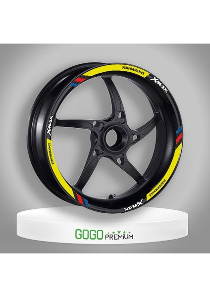 M Power Sarı Yamaha Xmax Uyumlu 1 Set Jant Şeridi