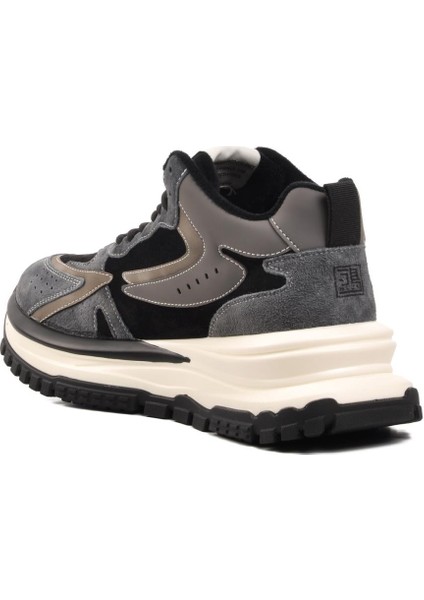 23K334-1 Siyah Kalın Tabanlı Bağcıklı Kadın Sneaker