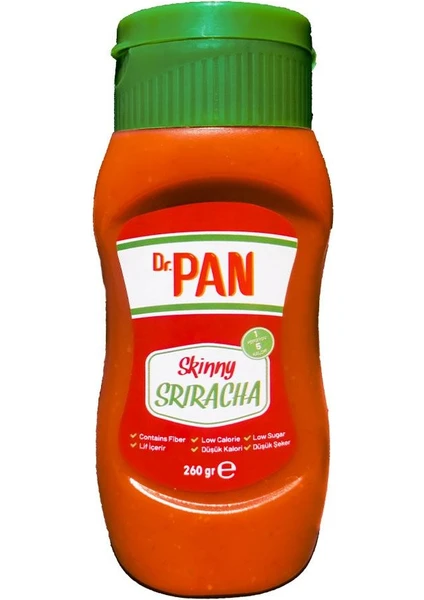 Dr. Pan Skinny Sriracha Şeker Ilavesiz Düşük Kalorili Sarımsaklı Acı Biber Sosu 260 gr