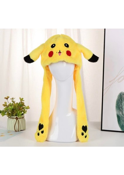 Pokemon Pikachu Hareketli ve Işıklı Peluş Şapka