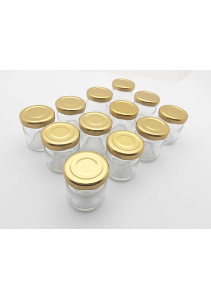 50 Adet 29 cc Gold Kapak Mini Cam Kavonoz Parti-Nikah-Numune-Hobi