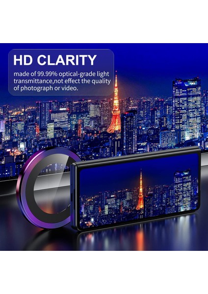 Samsung Galaxy Z Fold 5 / 4 Uyumlu Metal Temperli Cam Lens Koruyucu Yeşil