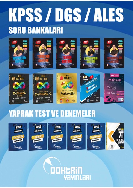 Doktrin Yayınları 2024 KPSS Seti (16 Kitap) + 2 Kitap