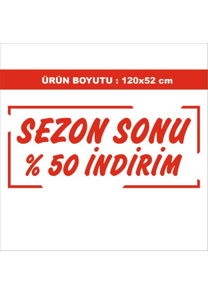 Mağaza Vitrin (Sezon Sonu %50) Indirim Yazısı Sticker