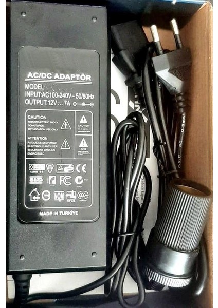 Çakmak Adaptörü Araç Çakmaklık Çevirici Oto Buzdolabı Ev Tipi Çevirici Adaptör 7 Amper/12 Volt fırsatları