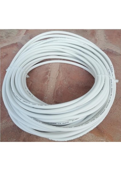 Birikim 3x1.5 Tam Bakır Ttr Kablo 35 Metre Beyaz