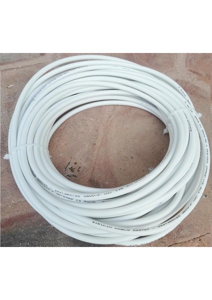 Birikim 3x1.5 Tam Bakır Ttr Kablo 50 Metre Beyaz