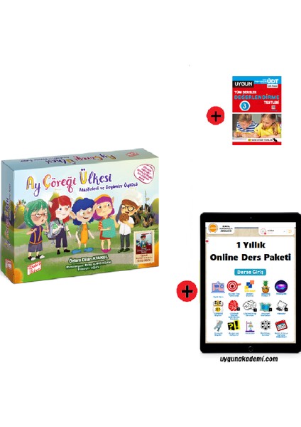 3. Sınıf Hikaye Kitabı Seti Gizemli Bahçe Yayınları Ay Çöreği Ülkesi Yeni + Sadık Uygun Yayınları 3. Sınıf Tüm Dersler Test Kitabı Yeni + 1 Yıllık Online Ders Paketi Yeni