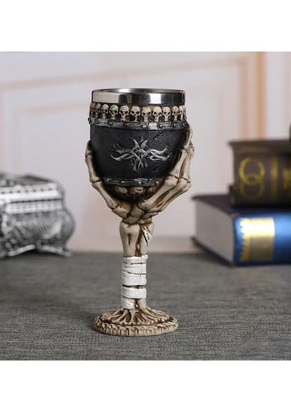 Kemik El Tasarımlı Gothic Paslanmaz Çelik El Tasarımlı Kadeh Bardak