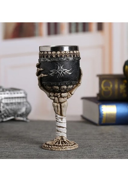 Kemik El Tasarımlı Gothic Paslanmaz Çelik El Tasarımlı Kadeh Bardak