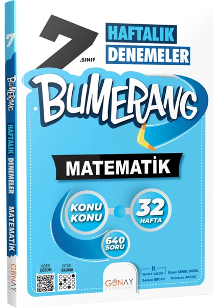 Günay Yayınları Gün&Ay Yayınları 7. Sınıf Bumerang 32 Haftalık Matematik Denemeleri