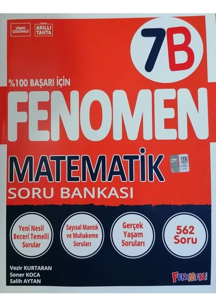 Fenomen Okul Yayınları 7.Sınıf Yeni Matematik - B - Soru Bankası