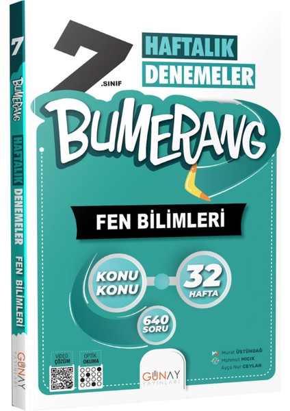 Gün&Ay Yayınları 7. Sınıf Bumerang 32 Haftalık Fen Bilimleri Denemeleri