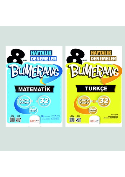 Gün&Ay Yayınları 8. Sınıf Bumerang Türkçe ve Matematik Deneme Seti