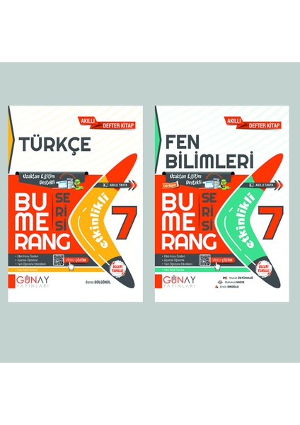 Gün&Ay Yayınları 7. Sınıf Bumerang Etkinlikli Türkçe ve Fen Bilimleri Soru Bankası Seti