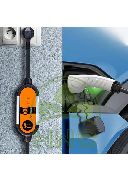 Taşınabilir Elektrikli Araç Şarj Istasyonu Ev Prizi Tip 2 16A 3.5kw Iec 62196-2