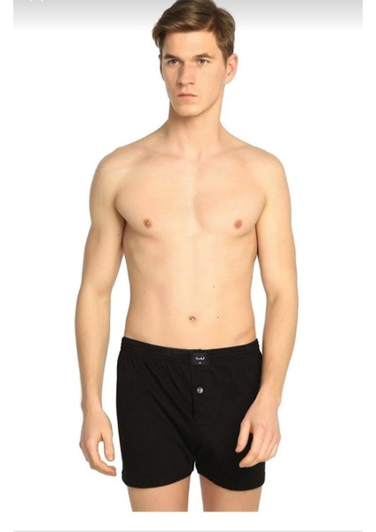 0117 Erkek Penye Düz Boxer 6 Adet