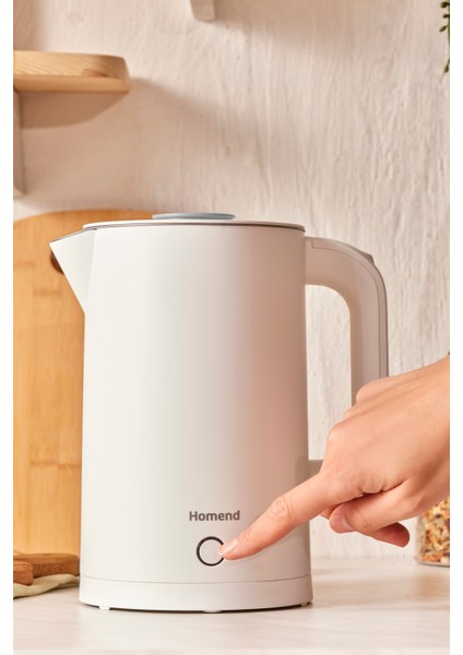 Heatrow Cool Touch 1618H Çift Duvarlı Sessiz Xl Su Isıtıcısı Kettle Silver