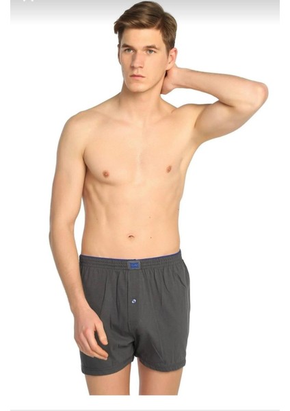 0117 Erkek Penye Düz Boxer 6 Adet