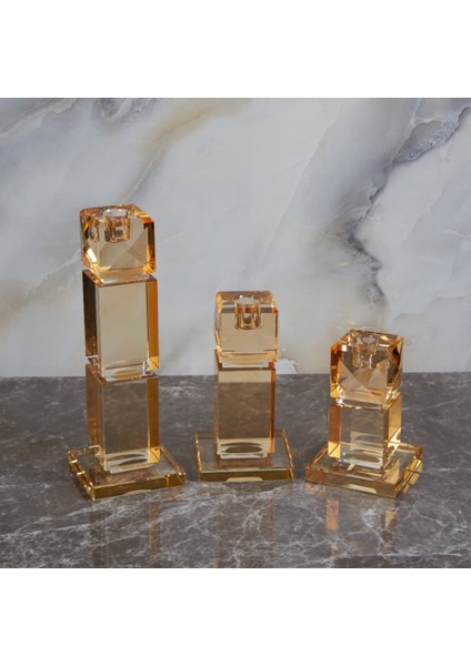 Amber Renk 3'lü Küp Mumluk fiyatları