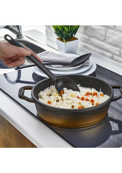 Hcb Ticaret 6'lı Yanmaz Yapışmaz Teflon Servis Set 220 Derece Da Lı Kepçe Kevgir Spatula Kaşık Çırpıcı Maşa indirimleri